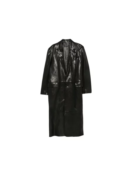 Płaszcz Ann Demeulemeester skórzany czarny