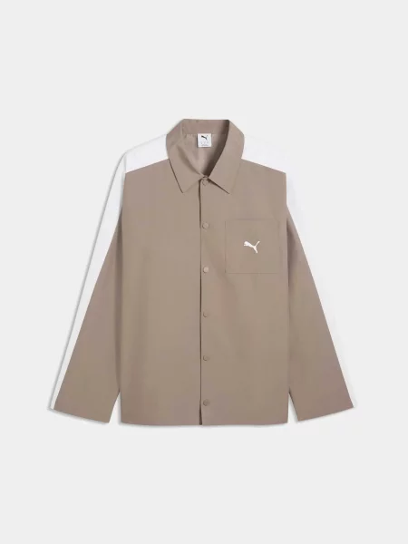Спортивна кофта PUMA T7 Relaxed Woven Overshirt комбінований верх бежевий