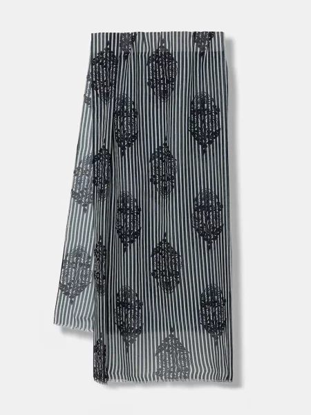 United Colors of Benetton šal za žene s dodatkom lana plava