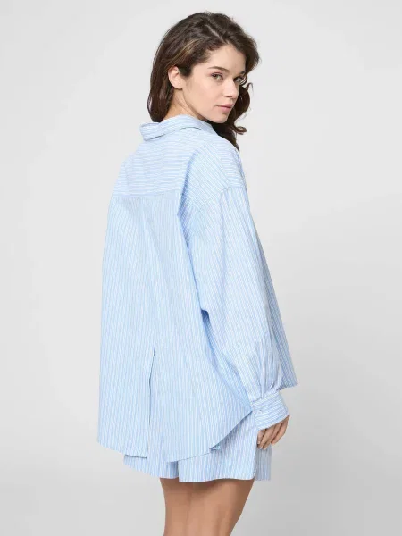 Сорочка повсякденна PRPY льон/бавовна блакитний