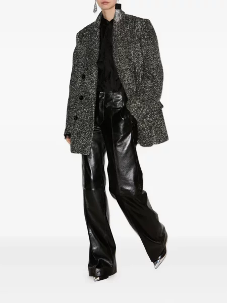 Pantaloni Isabel Marant din piele negru