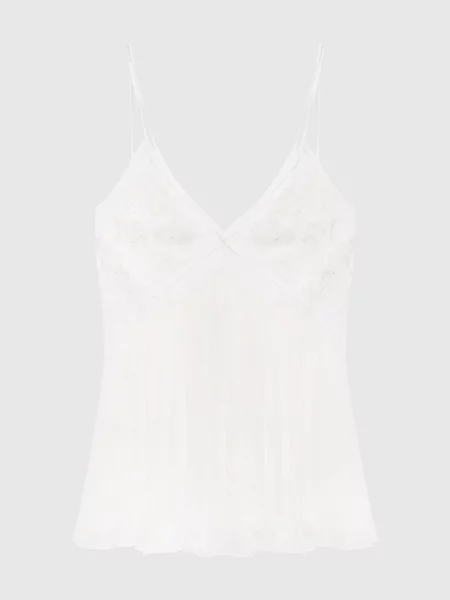 Топ подвійної конструкції з мереживом Twinset білий