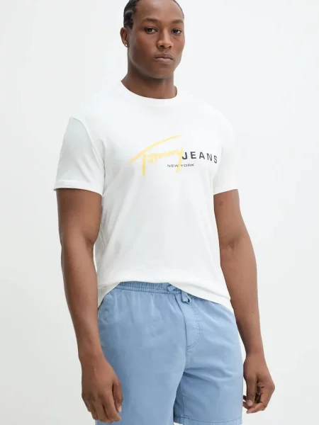 Къс тениска Tommy Jeans бяло
