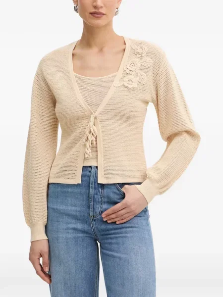 Cardigan Twinset cu model floral tricotate cu aplicații