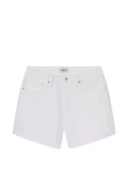 Pantaloni scurți din denim Agolde cu 5 buzunare alb