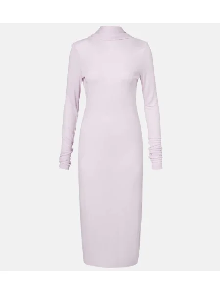 Rochie midi Toteme din jerseu drapată până la genunchi violet