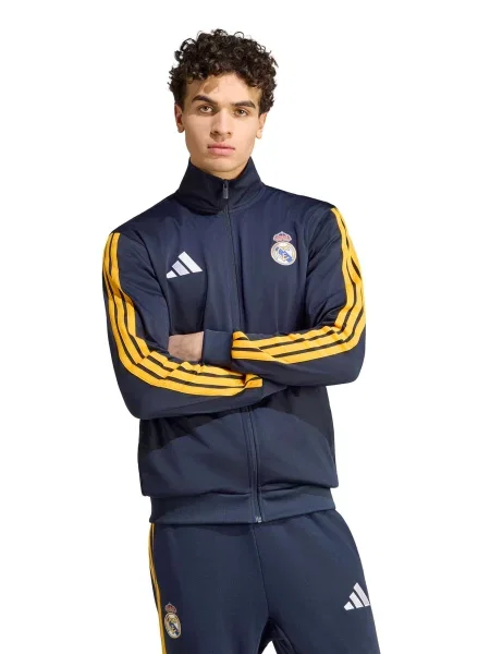 ADIDAS PERFORMANCE Športová mikina so REAL DNA modrá / tmavomodrá / tmavožltá biela