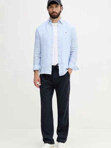 Tommy Hilfiger srajca lanena modra