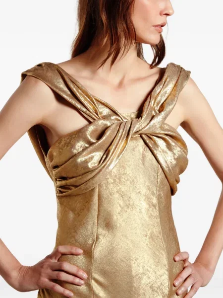 Oblekové maxi maxi šaty Isolda zlaté