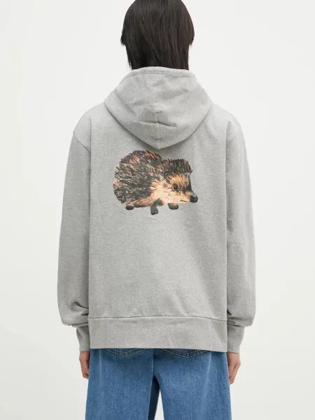 JW Anderson hanorac de Prickly Back Print Hoodie cu glugă melanj gri