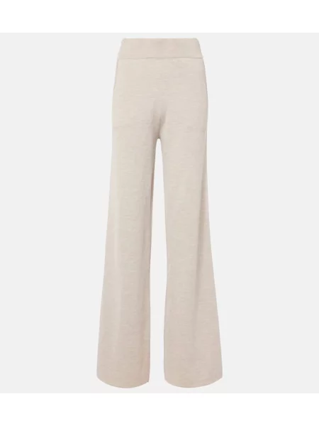Pantaloni Max Mara de lână bej