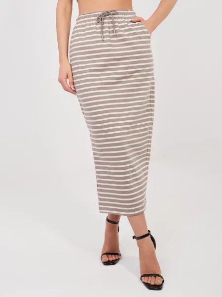 Fustă midi Sublevel până la genunchi alb