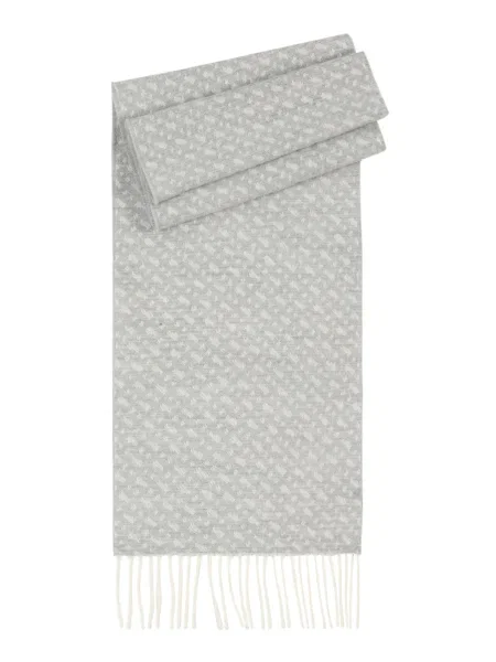 BOSS Fular Zesy ecru / gri deschis negru