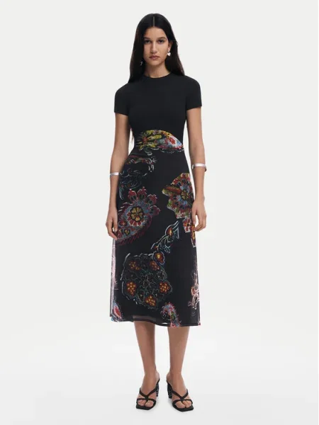 Desigual Rochie de zi Paisley negru