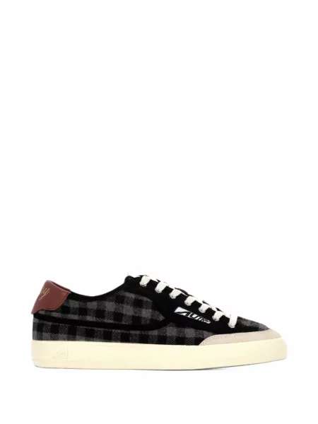 Sneakerși Autry din piele de căprioară în carouri cu imagine negru