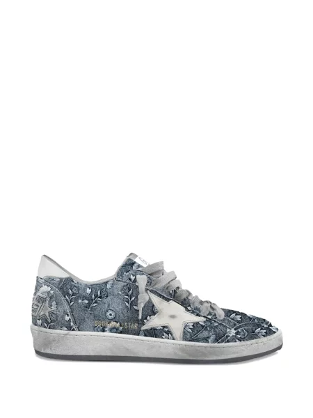 Sneakerși Golden Goose cu broderie cu model floral albastru