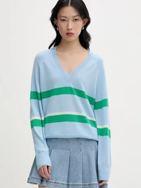 From Future pulover pentru femei din cașmir albastru