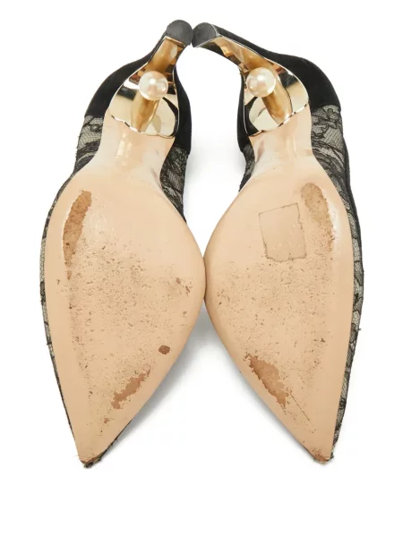 Велурени полуотворени обувки Nicholas Kirkwood черно