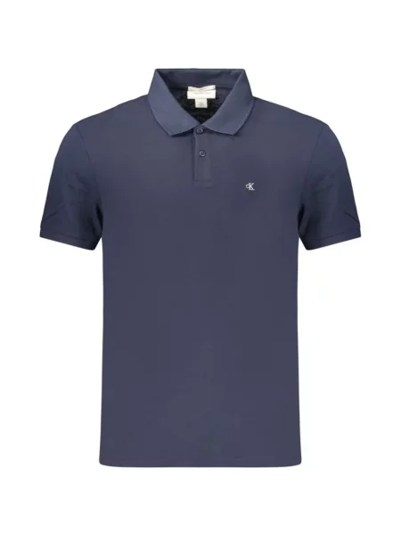 Tricou polo Calvin Klein cu autograf albastru