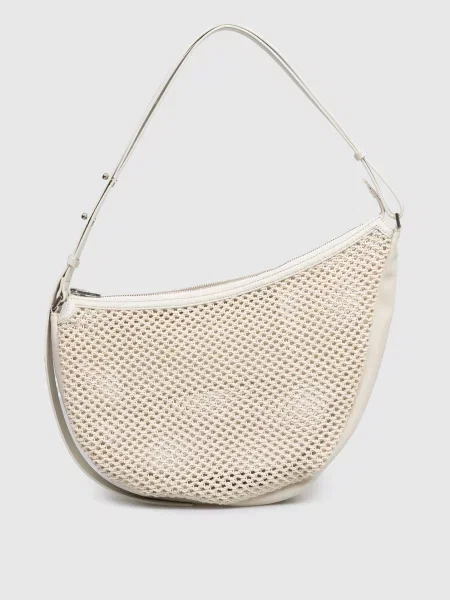 Комбінована сумка кольору айворі Juun.j бежева