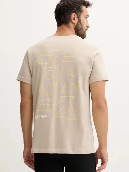 Póló adidas Terrex Signature AOP Graphic T-Shirt UNISEX Wonder Beige S bézs