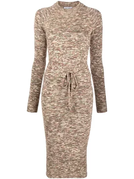 Rochie midi The Attico până la genunchi de costum maro