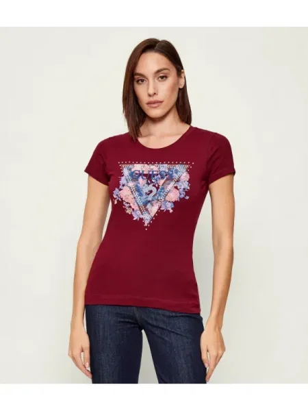GUESS Tricou PEONY bordo