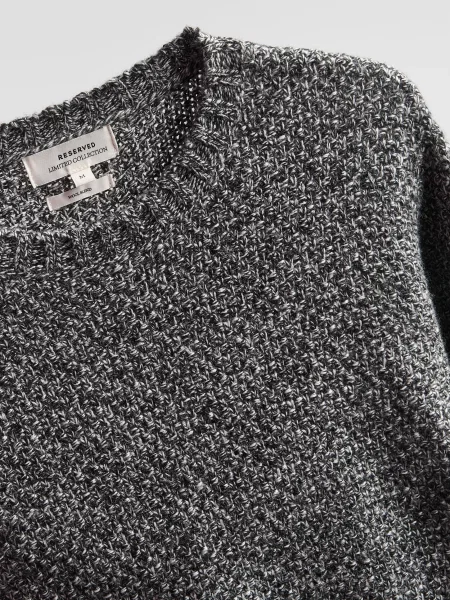 Меланжевый свитер Reserved серый