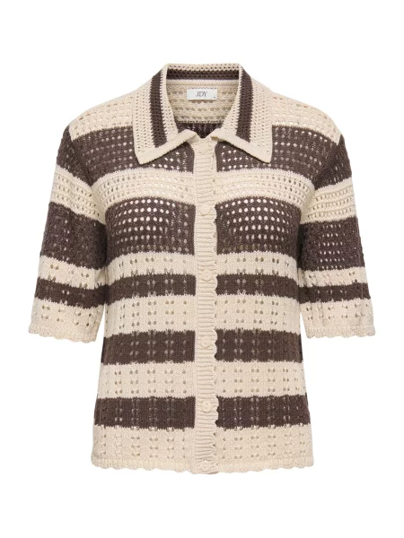 JDY Geacă tricotată JDYROBIN crem / închis maro