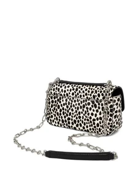 Кожено портмоне Michael Michael Kors с връзки с принт кафяво