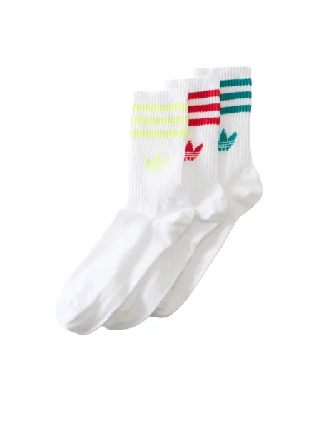 ADIDAS ORIGINALS Șosete 3 STRIPES CREW SOCKS 3 galben pastel / verde jad / roșu alb