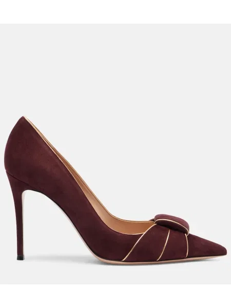 Pantofi cu toc Gianvito Rossi din piele de căprioară bordo