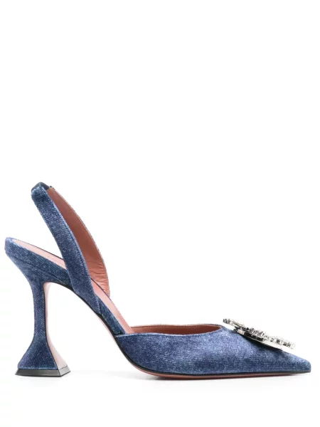 Pantofi cu toc Amina Muaddi slingback albastru