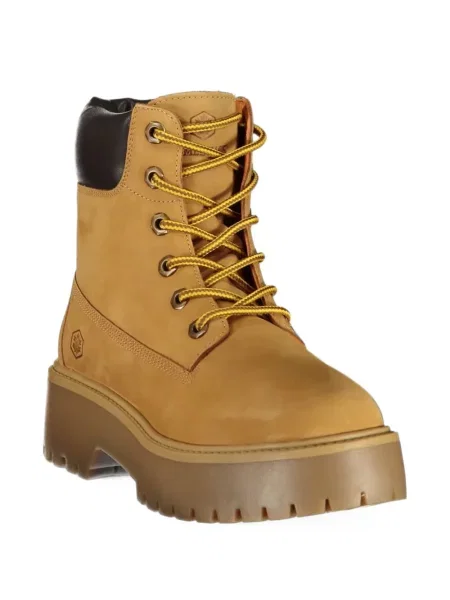 Botine Lumberjack cu șireturi din piele maro