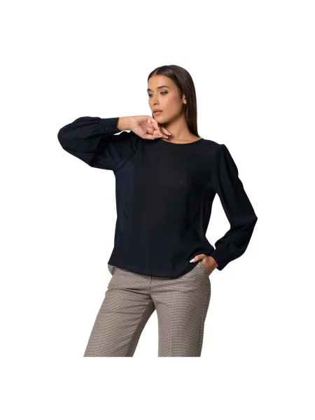 Długa bluzka Kocca z długim rękawem niebieska