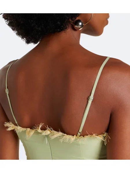 Rochie maxi De La Vali din dantelă verde