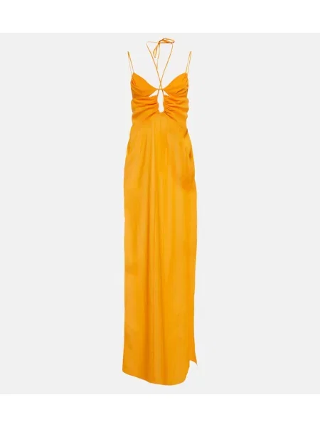 Rochie maxi Nensi Dojaka cu gât halter de costum portocaliu