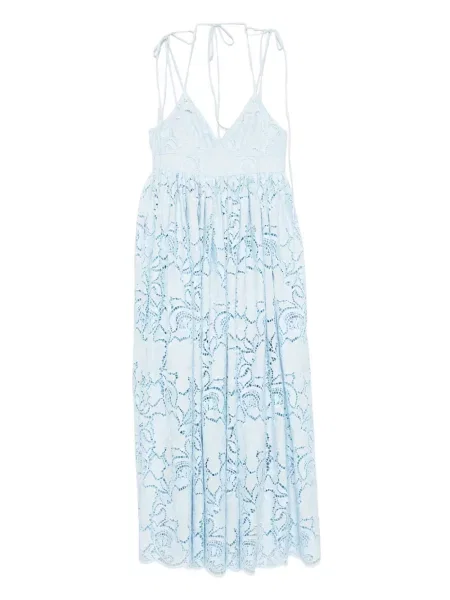 Rochie midi Erdem fără mâneci până la genunchi de costum albastru