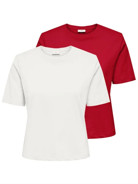 JDY Tricou JDYREX roșu cireș alb