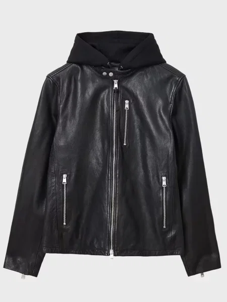 Шкіряна куртка Allsaints чорна
