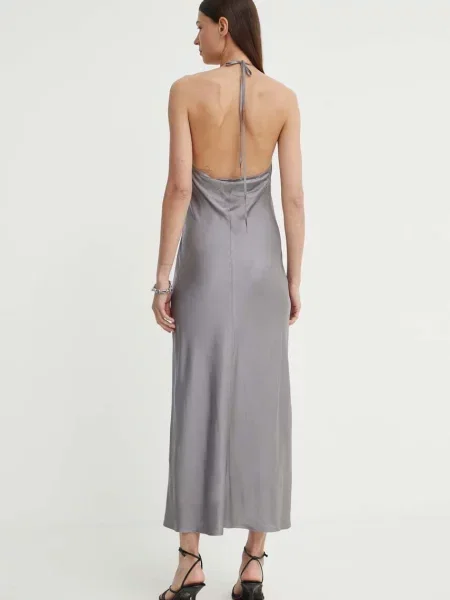 Сукня Alba TT Fluid Satin maxi пряма сірий