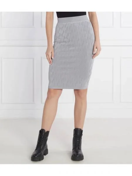 Karl Lagerfeld Fustă MONOGRAM JACQUARD gri
