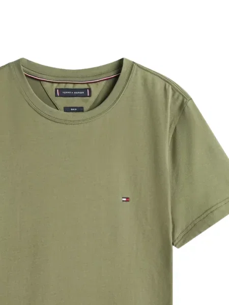 Μπλούζα Tommy Hilfiger με στρογγυλή λαιμόκοψη με απλικέ πράσινο