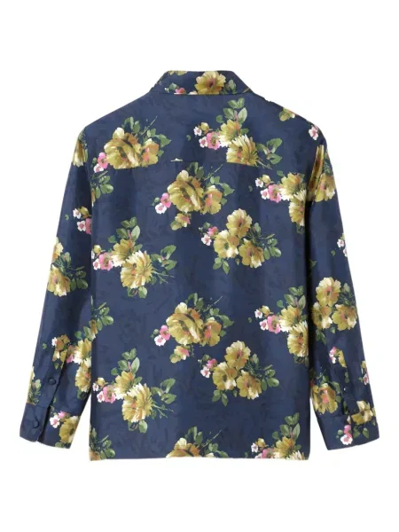 Cămașă La Doublej cu model floral albastru