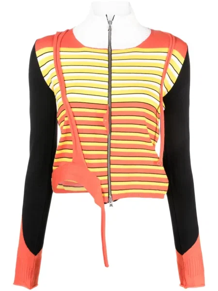 Kardigan Ottolinger w paski asymetryczny żółty