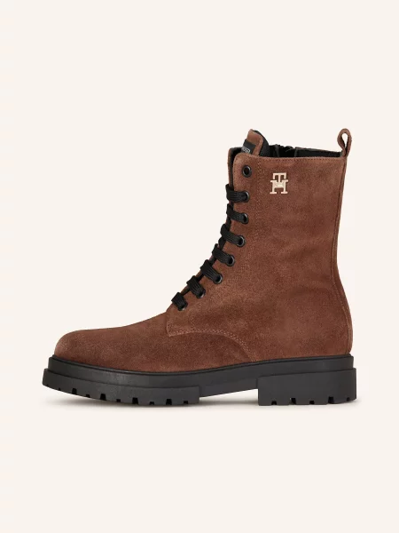 Šněrovací kotníkové boty Tommy Hilfiger hnědé