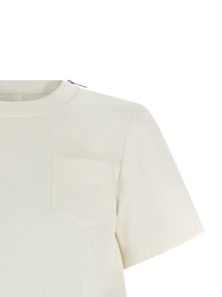 Rochie din denim Sacai alb