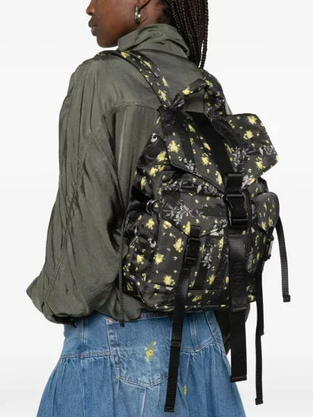 Rucsac Ganni cu model floral cu imagine negru