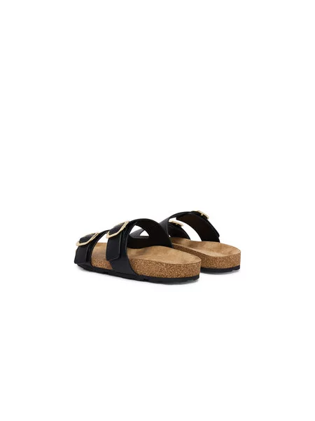 Kožené sandály Tommy Hilfiger na ramínka černé