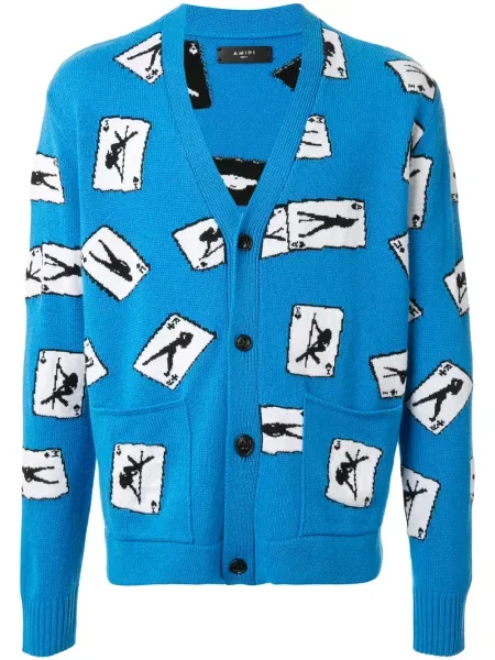 Dans cardigan Amiri tricotate albastru